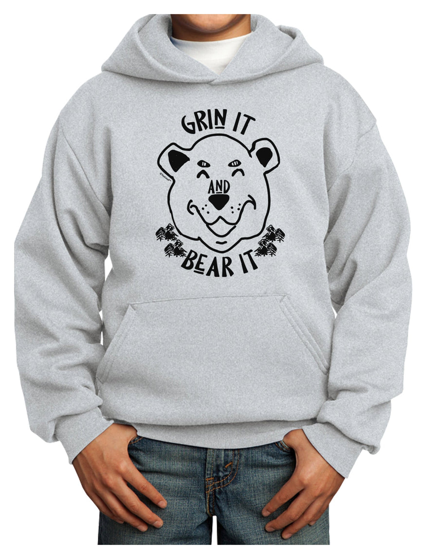 Grin and bear it Youth Hoodie Pullover Sweatshirt-Youth Hoodie-TooLoud-White-XS-Davson Sales