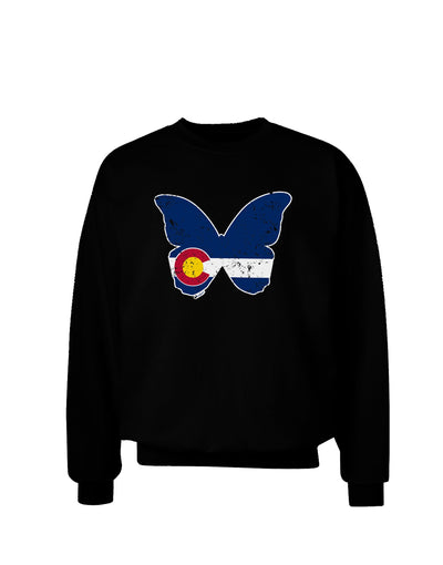 Grunge Colorado Butterfly Flag Sweatshirt-Sweatshirts-TooLoud-Black-Small-Davson Sales