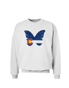 Grunge Colorado Butterfly Flag Sweatshirt-Sweatshirts-TooLoud-White-Small-Davson Sales