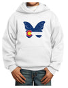 Grunge Colorado Butterfly Flag Youth Hoodie Pullover Sweatshirt-Youth Hoodie-TooLoud-White-XS-Davson Sales