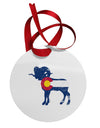 Grunge Colorado Emblem Flag Circular Metal Ornament-Ornament-TooLoud-Davson Sales