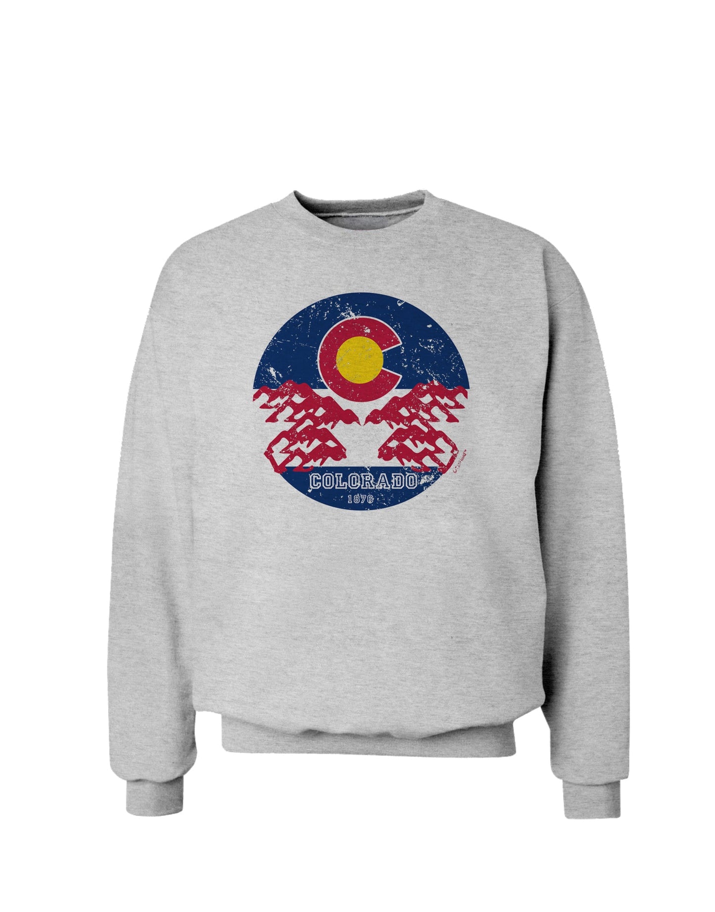 Grunge Colorado Emblem Flag Sweatshirt-Sweatshirts-TooLoud-AshGray-Small-Davson Sales