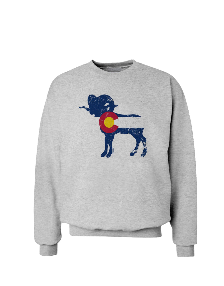 Grunge Colorado Emblem Flag Sweatshirt-Sweatshirts-TooLoud-White-Small-Davson Sales