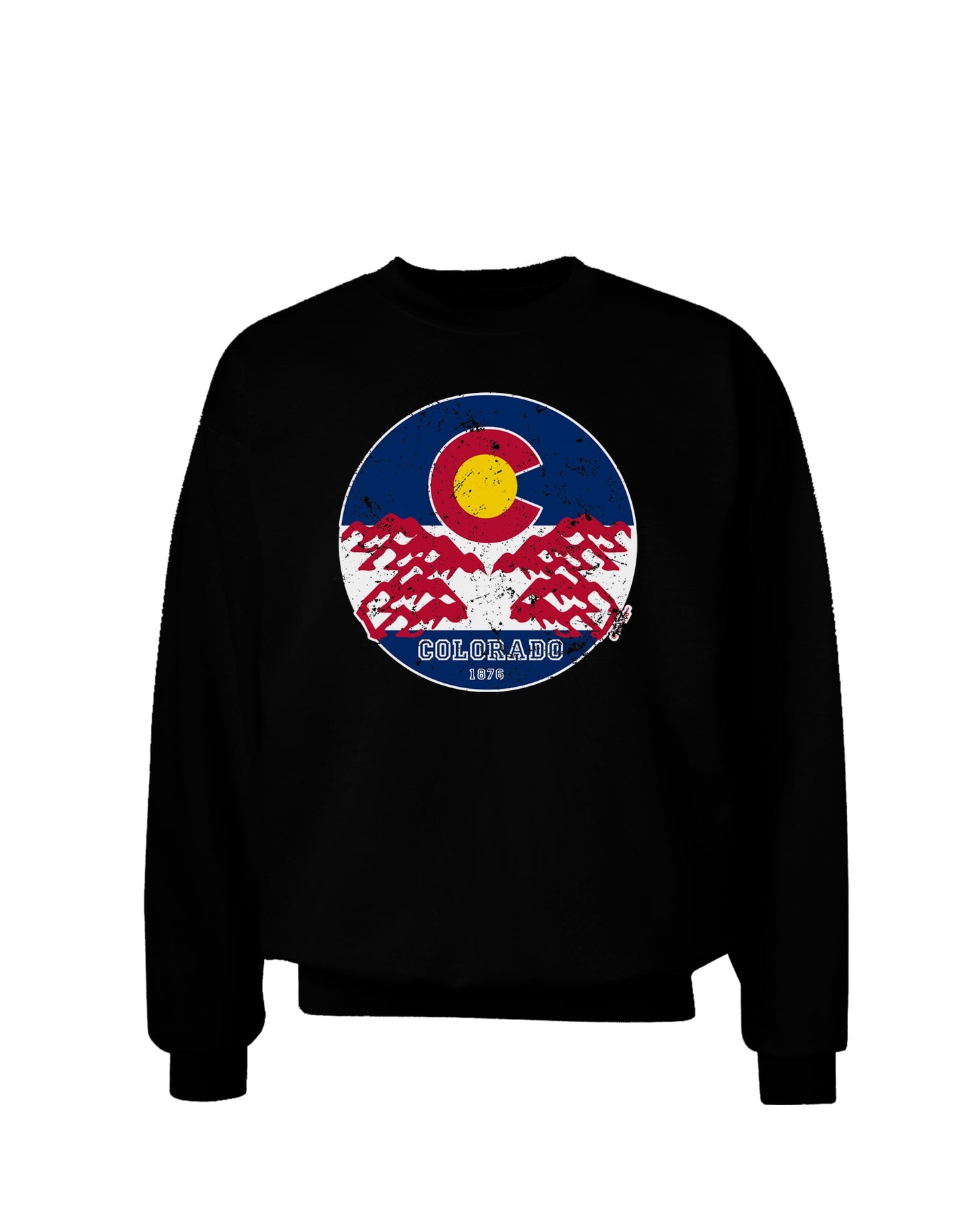 Grunge Colorado Emblem Flag Sweatshirt-Sweatshirts-TooLoud-Black-Small-Davson Sales