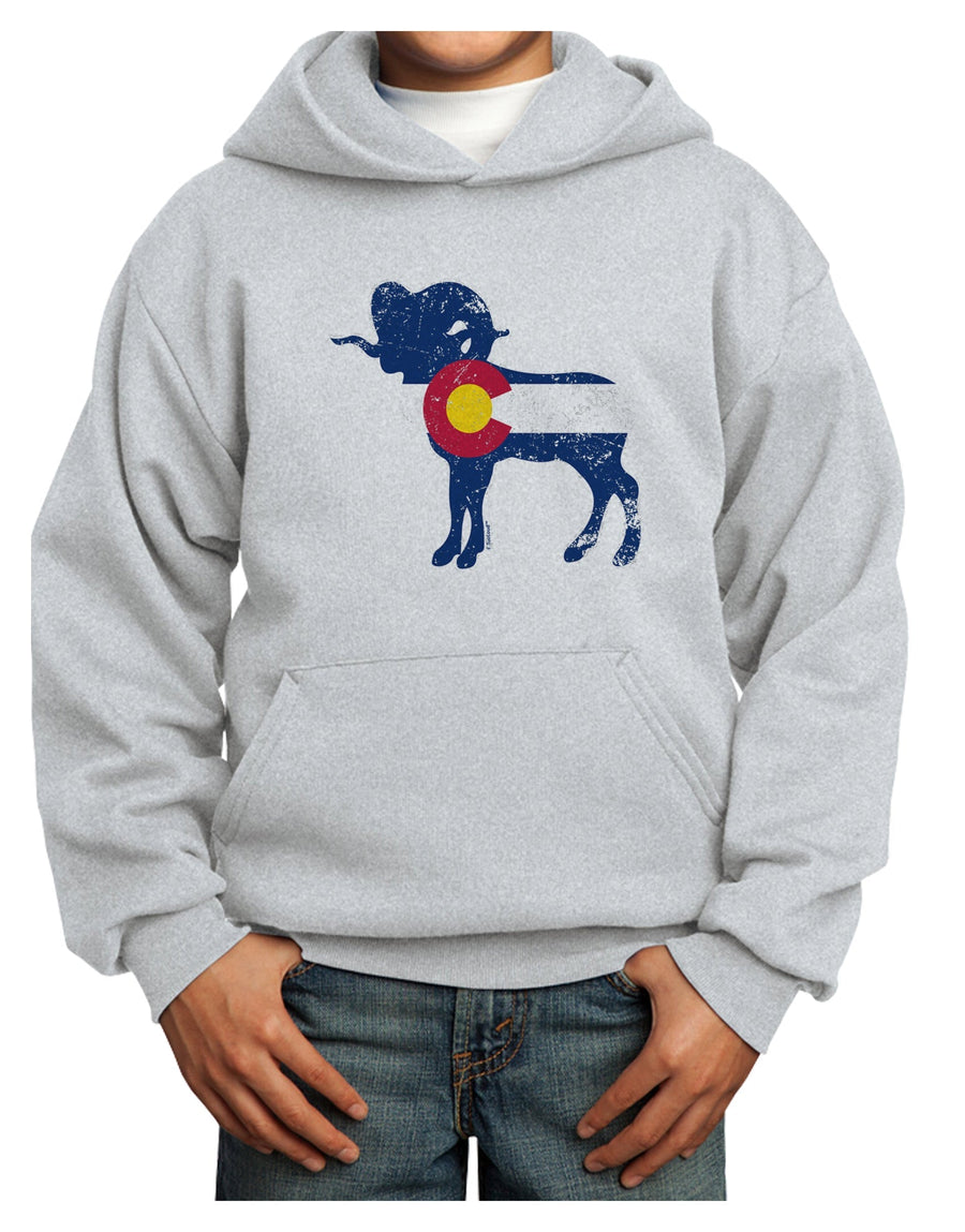 Grunge Colorado Emblem Flag Youth Hoodie Pullover Sweatshirt-Youth Hoodie-TooLoud-White-XS-Davson Sales