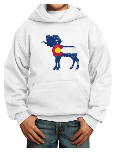 Grunge Colorado Emblem Flag Youth Hoodie Pullover Sweatshirt-Youth Hoodie-TooLoud-White-XS-Davson Sales