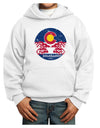 Grunge Colorado Rocky Mountain Bighorn Sheep Flag Youth Hoodie Pullover Sweatshirt-Youth Hoodie-TooLoud-White-XS-Davson Sales