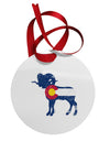 Grunge Rocky Mountain Bighorn Sheep Flag Circular Metal Ornament-Ornament-TooLoud-Davson Sales