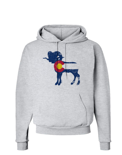 Grunge Rocky Mountain Bighorn Sheep Flag Hoodie Sweatshirt-Hoodie-TooLoud-AshGray-Small-Davson Sales