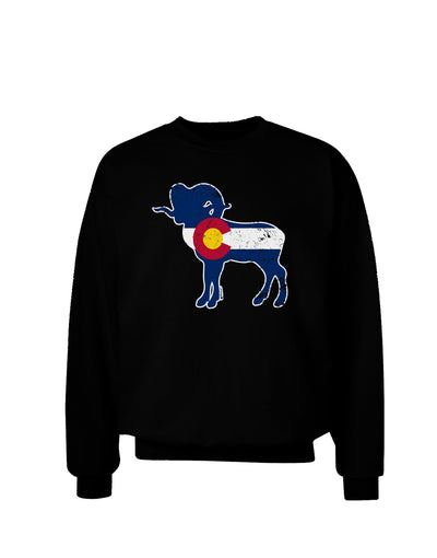 Grunge Rocky Mountain Bighorn Sheep Flag Sweatshirt-Sweatshirts-TooLoud-Black-Small-Davson Sales