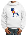 Grunge Rocky Mountain Bighorn Sheep Flag Youth Hoodie Pullover Sweatshirt-Youth Hoodie-TooLoud-White-XS-Davson Sales