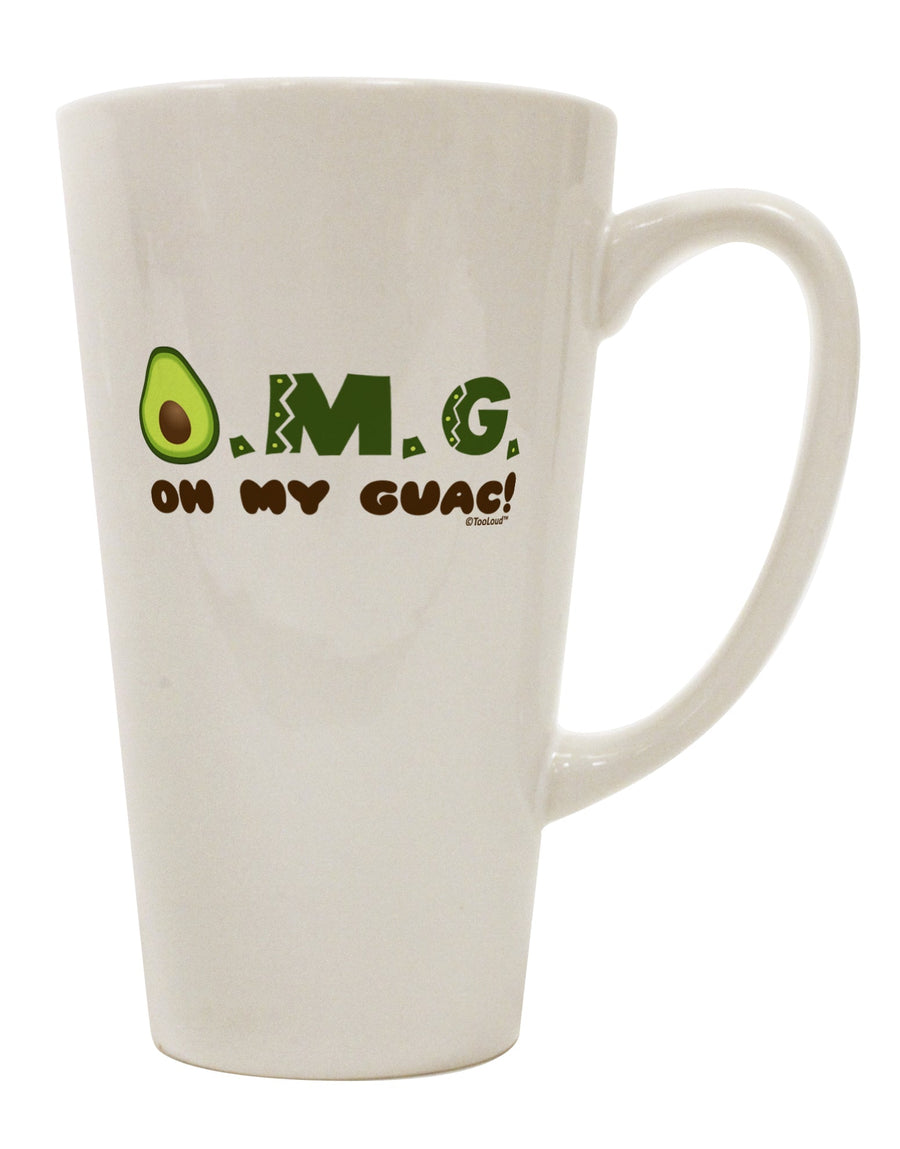 Guacamole-inspired 16 Ounce Conical Latte Coffee Mug - Expertly Crafted by TooLoud-Conical Latte Mug-TooLoud-White-Davson Sales