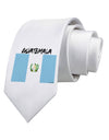 Guatamelan Flag Design Printed White Necktie by TooLoud