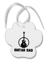 Guitar Dad Paw Print Shaped Ornament by TooLoud-Ornament-TooLoud-White-Davson Sales