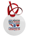 Gun Shootin' Conservative Circular Metal Ornament-Ornament-TooLoud-White-Davson Sales