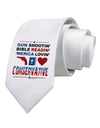 Gun Shootin' Conservative Printed White Necktie