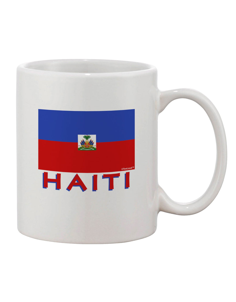 Haiti Flag Adorned 11 oz Coffee Mug - Crafted by a Drinkware Expert-11 OZ Coffee Mug-TooLoud-White-Davson Sales