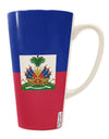 Haiti Flag AOP 16 Ounce Conical Latte Coffee Mug - Expertly Crafted Drinkware TooLoud-Conical Latte Mug-TooLoud-White-Davson Sales