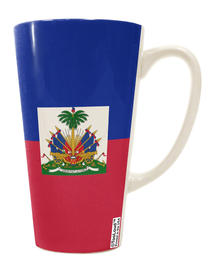 Haiti Flag AOP 16 Ounce Conical Latte Coffee Mug - Expertly Crafted Drinkware TooLoud-Conical Latte Mug-TooLoud-White-Davson Sales