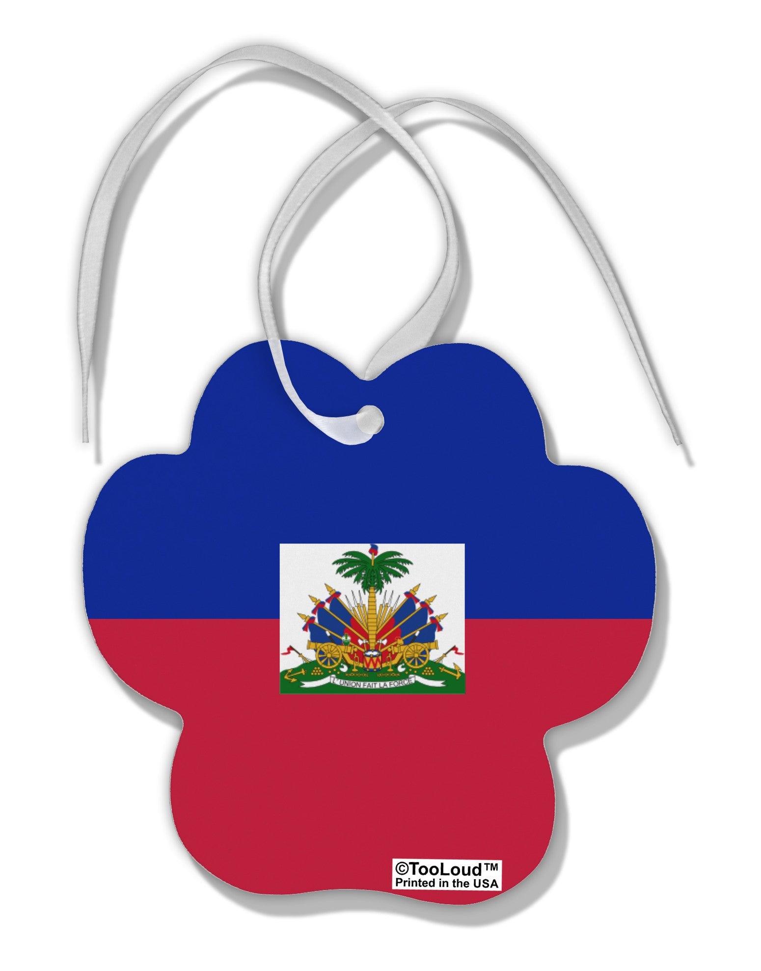 Haiti Flag AOP Paw Print Shaped Ornament All Over Print-Ornament-TooLoud-White-Davson Sales