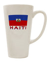 Haiti Flag Conical Latte Coffee Mug - Expertly Crafted Drinkware-Conical Latte Mug-TooLoud-White-Davson Sales