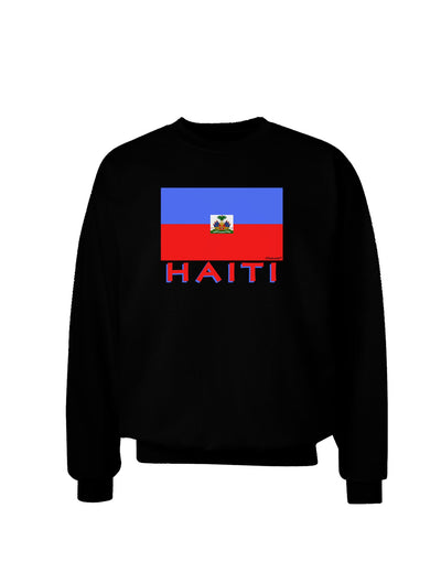 Haiti Flag Dark Adult Dark Sweatshirt-Sweatshirts-TooLoud-Black-Small-Davson Sales