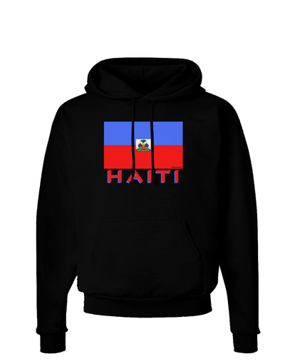 Haiti Flag Dark Dark Hoodie Sweatshirt-Hoodie-TooLoud-Black-Small-Davson Sales