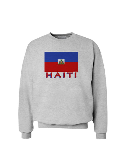 Haiti Flag Sweatshirt-Sweatshirts-TooLoud-AshGray-Small-Davson Sales