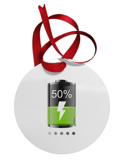 Half Energy 50 Percent Circular Metal Ornament-Ornament-TooLoud-White-Davson Sales