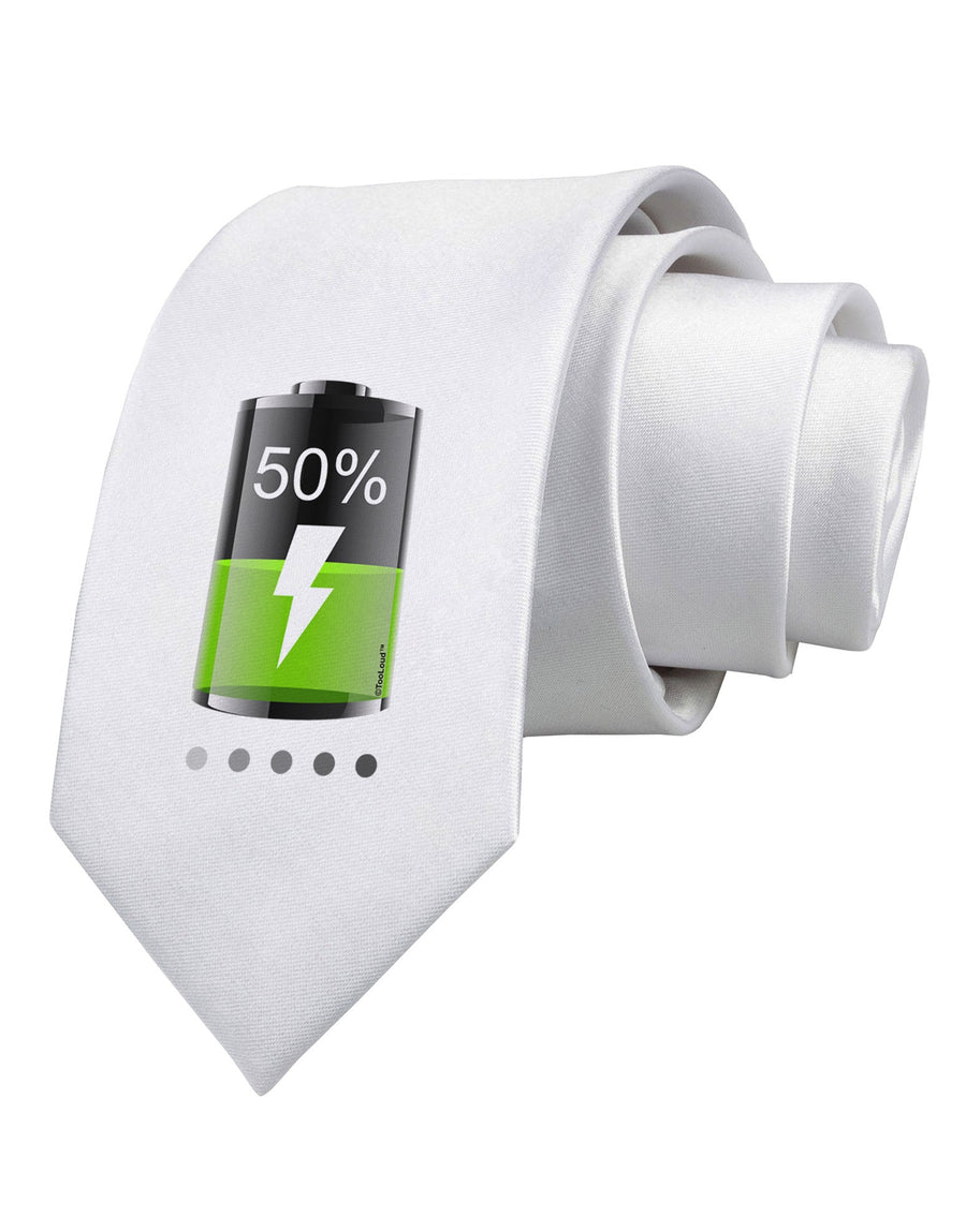 Half Energy 50 Percent Printed White Necktie