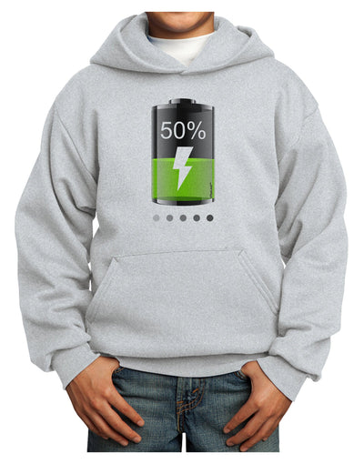 Half Energy 50 Percent Youth Hoodie Pullover Sweatshirt-Youth Hoodie-TooLoud-Ash-XS-Davson Sales