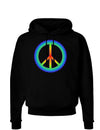 Halftone Peace Dark Hoodie Sweatshirt-Hoodie-TooLoud-Black-Small-Davson Sales