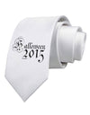 Halloween 2015 Script Distressed Printed White Necktie