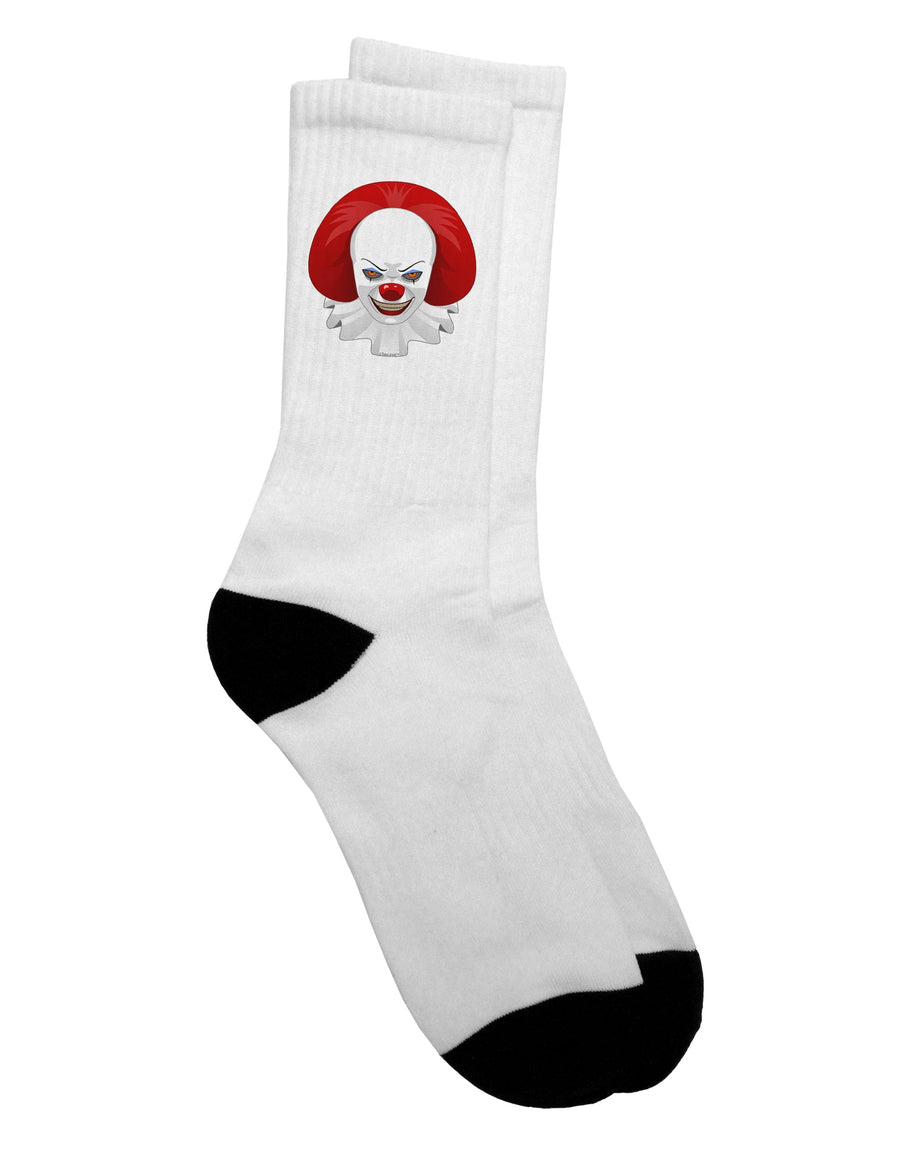 Halloween Adult Crew Socks with Scary Clown Face Design - TooLoud-Socks-TooLoud-White-Ladies-4-6-Davson Sales