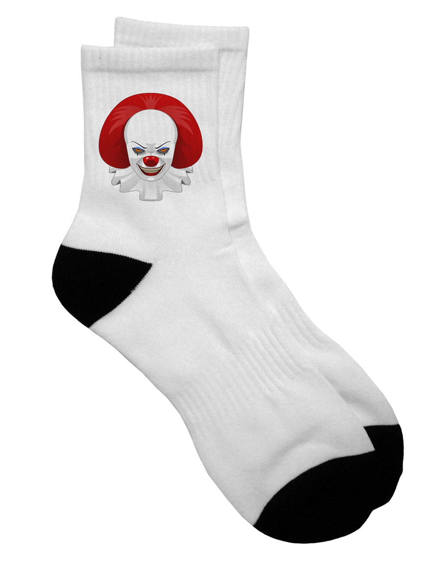 Halloween Adult Short Socks with Scary Clown Face Design - TooLoud-Socks-TooLoud-White-Ladies-4-6-Davson Sales