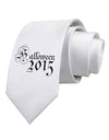 Halloween Current Year Script Text Printed White Necktie