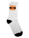 Halloween-inspired Adult Crew Socks with Trick or Treat Text - TooLoud-Socks-TooLoud-White-Ladies-4-6-Davson Sales