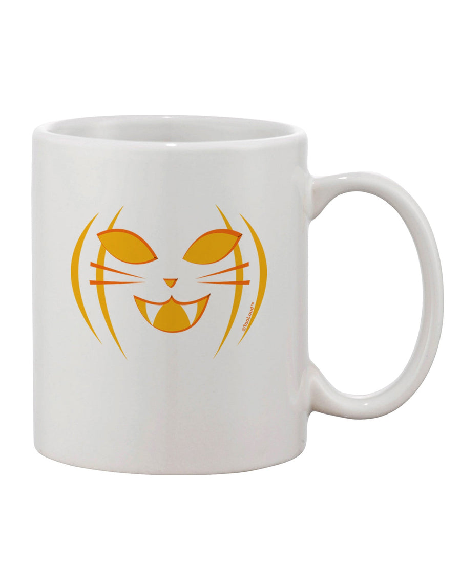 Halloween-inspired Cat-O-Lantern Design on an Exquisite 11 oz Coffee Mug - TooLoud-11 OZ Coffee Mug-TooLoud-White-Davson Sales