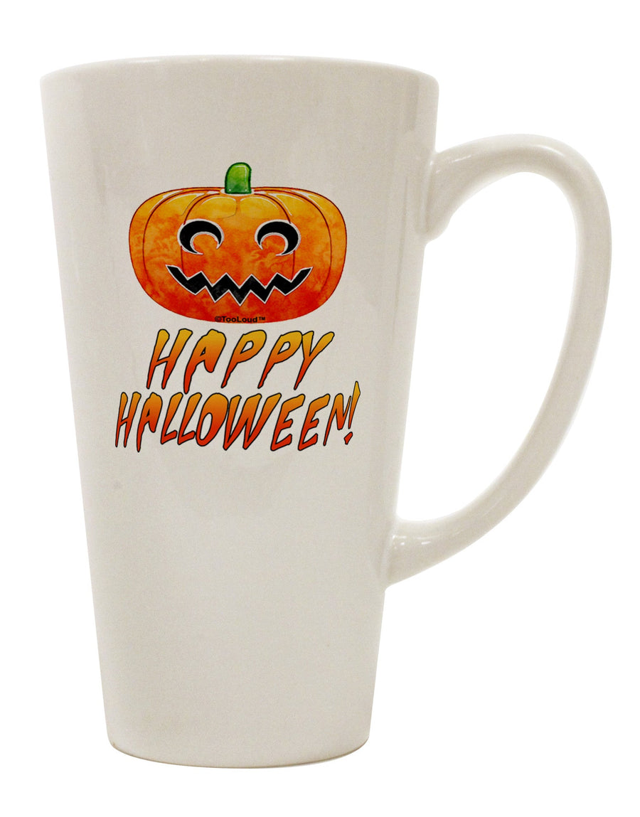 Halloween-inspired Conical Latte Coffee Mug - Perfect for Jack-O-Lantern Enthusiasts - TooLoud-Conical Latte Mug-TooLoud-White-Davson Sales