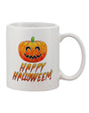 Halloween-inspired Watercolor Print 11 oz Coffee Mug - Perfect for Jack-O-Lantern Enthusiasts TooLoud-11 OZ Coffee Mug-TooLoud-White-Davson Sales