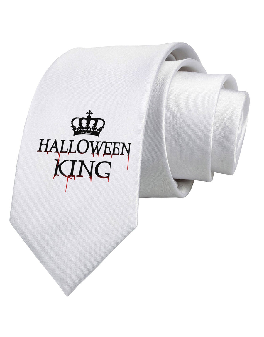 Halloween King Printed White Necktie by TooLoud