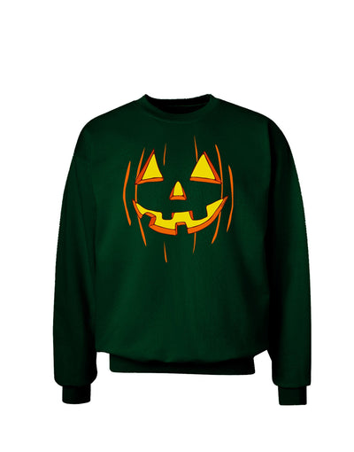 Halloween Pumpkin Smile Jack O Lantern Adult Dark Sweatshirt-Sweatshirts-TooLoud-Deep-Forest-Green-Small-Davson Sales