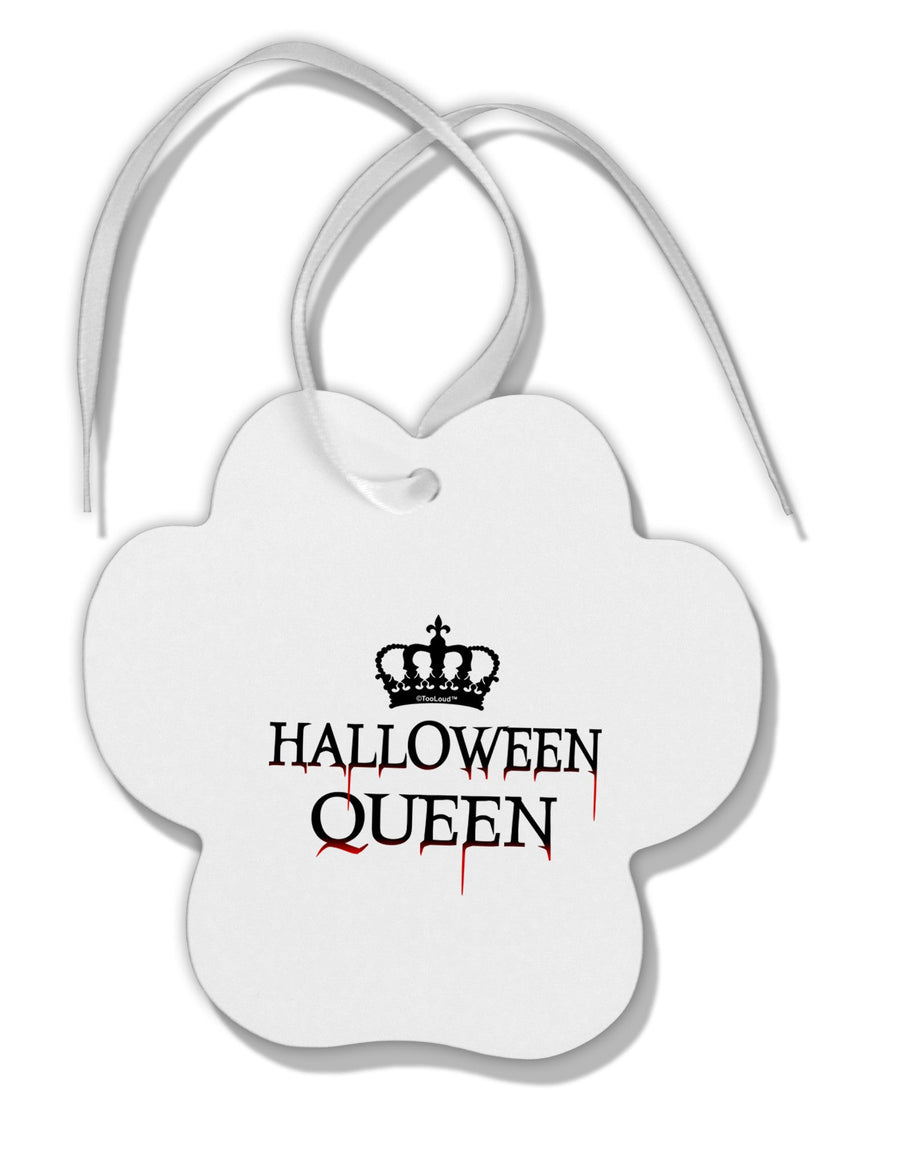 Halloween Queen Paw Print Shaped Ornament by TooLoud-Ornament-TooLoud-White-Davson Sales