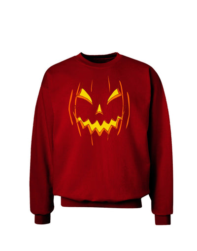 Halloween Scary Evil Jack O Lantern Pumpkin Adult Dark Sweatshirt-Sweatshirts-TooLoud-Deep-Red-Small-Davson Sales