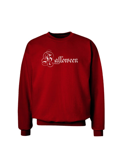 Halloween Script Text Adult Dark Sweatshirt-Sweatshirts-TooLoud-Deep-Red-Small-Davson Sales