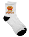 Halloween-themed Watercolor Adult Short Socks - Perfect for Jack-O-Lantern Enthusiasts - TooLoud-Socks-TooLoud-White-Ladies-4-6-Davson Sales
