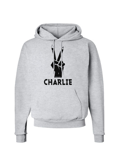 Hand Peace Sign - Charlie Design Hoodie Sweatshirt by TooLoud-Hoodie-TooLoud-AshGray-Small-Davson Sales