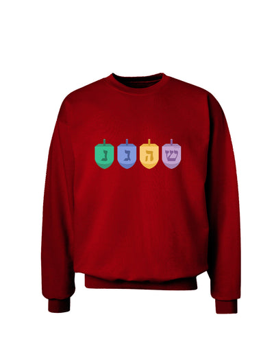 Hanukkah Dreidels Adult Dark Sweatshirt-Sweatshirts-TooLoud-Deep-Red-Small-Davson Sales