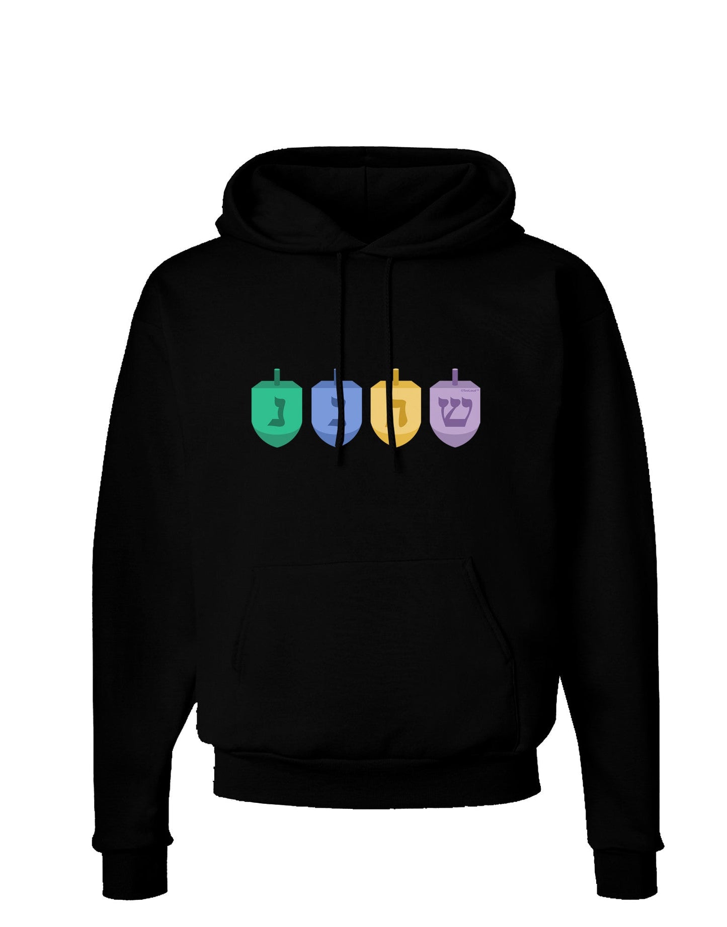 Hanukkah Dreidels Dark Hoodie Sweatshirt-Hoodie-TooLoud-Black-Small-Davson Sales