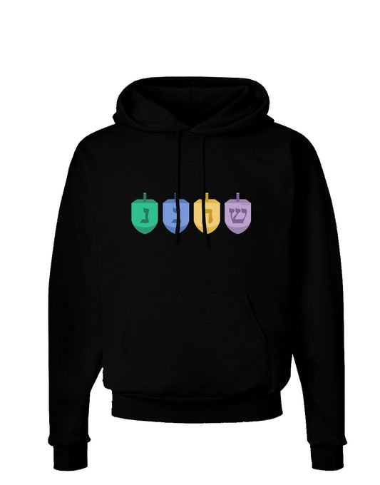 Hanukkah Dreidels Dark Hoodie Sweatshirt-Hoodie-TooLoud-Black-Small-Davson Sales